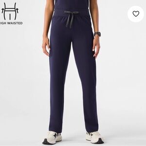 Figs High-Waisted Straight Leg Pants in Navy